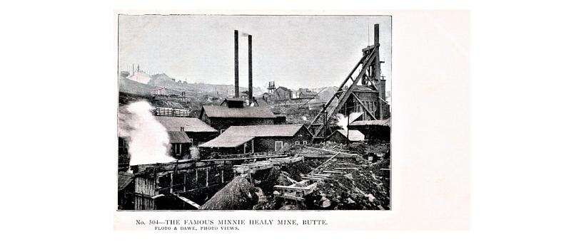Minnie Healy Mine, Butte Mining District, Silver Bow County, Montana, ca. 1904 photo.png - MINNIE HEALY MINE BUTTE MINING DISTRICT SILVER BOW COUNTY MT CA 1904 PHOTO
